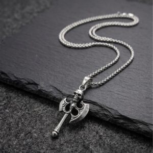 Premium Skull Axe Pendant Chain | Stainless Steel | Gothic Street Style